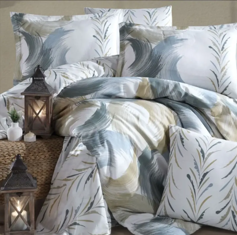 Clasy Ranforce Duvet Cover Set Double Size Estiva V1 Green - 2