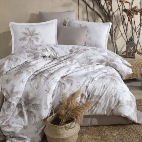 Clasy Ranforce Duvet Cover Set Double Size Loretto V1 Beige - 1