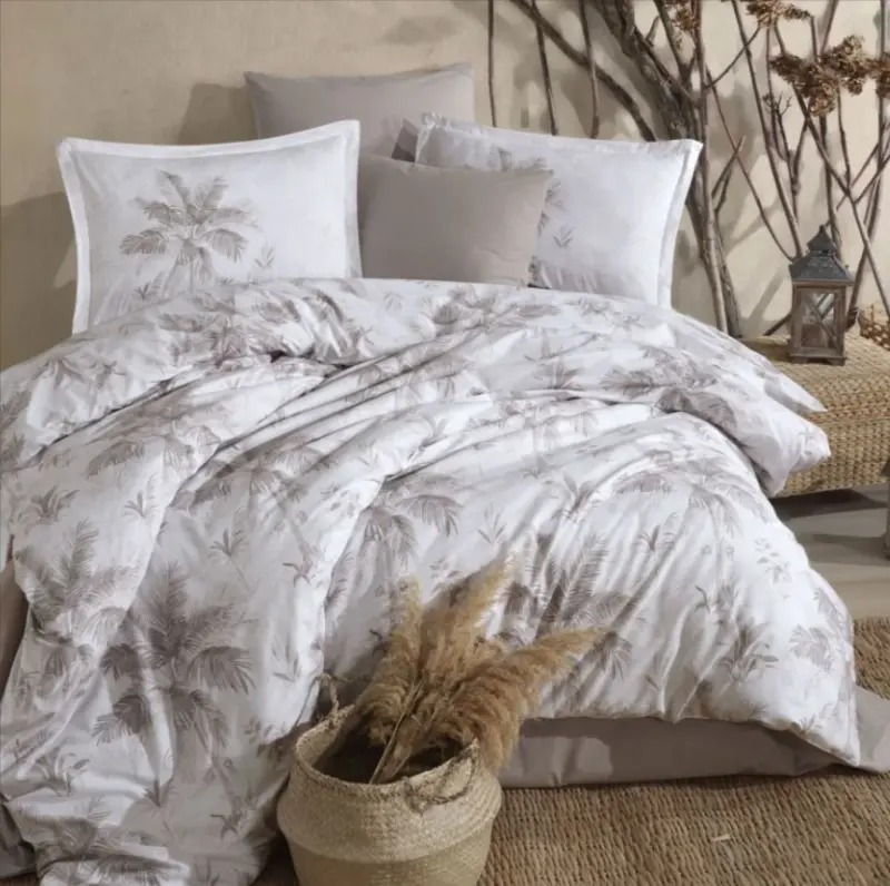 Clasy Ranforce Duvet Cover Set Double Size Loretto V1 Beige - 1