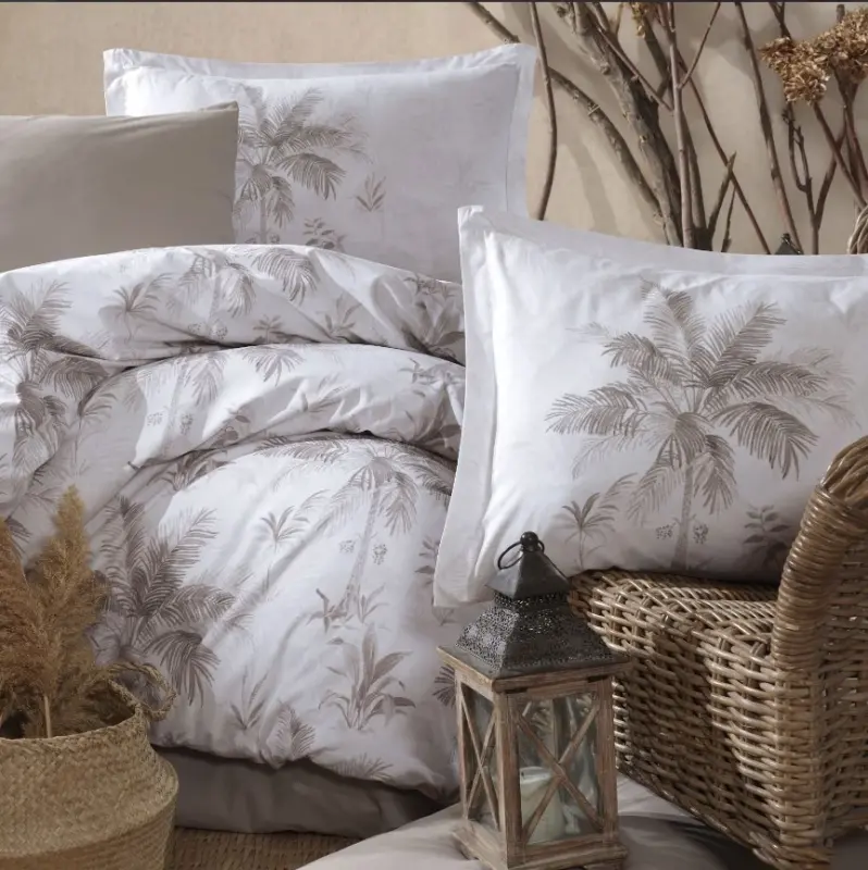 Clasy Ranforce Duvet Cover Set Double Size Loretto V1 Beige - 2