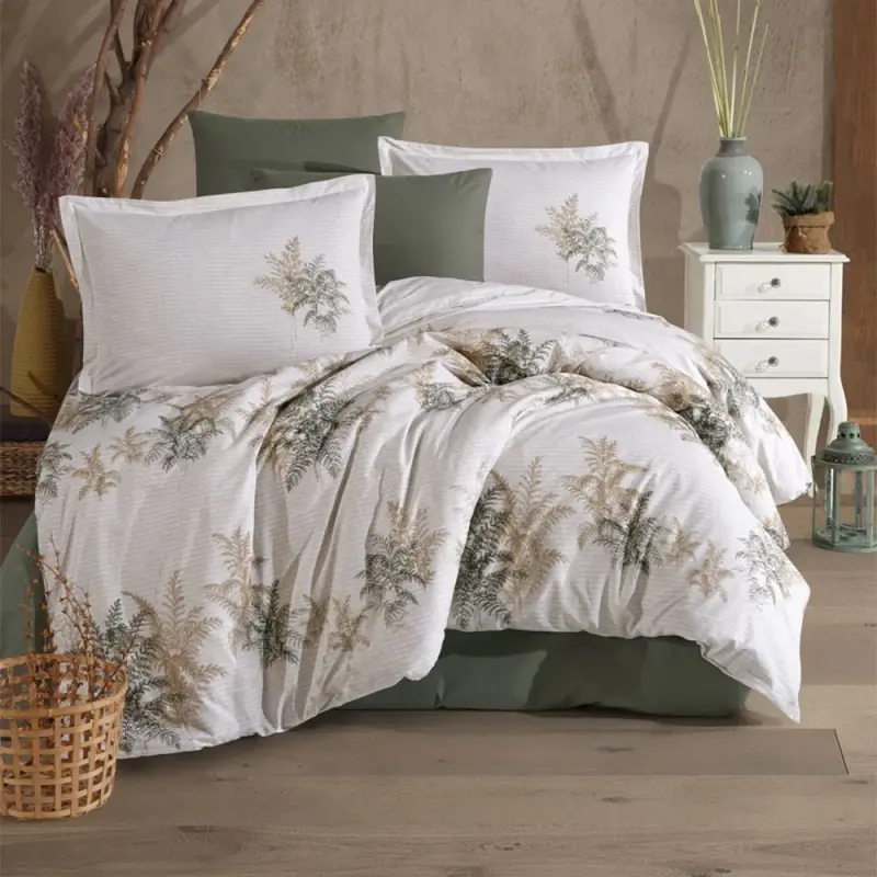 Clasy Ranforce Duvet Cover Set Double Size Virale V1 Green - 2