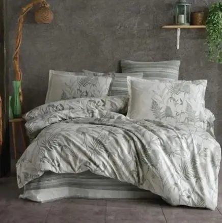 Clasy Ranforce Duvet Cover Set Double Tuva v1 Green - 1