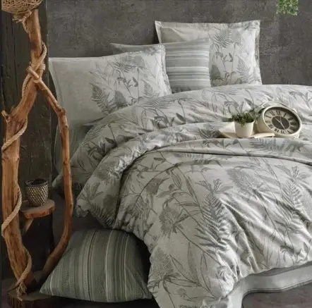 Clasy Ranforce Duvet Cover Set Double Tuva v1 Green - 2