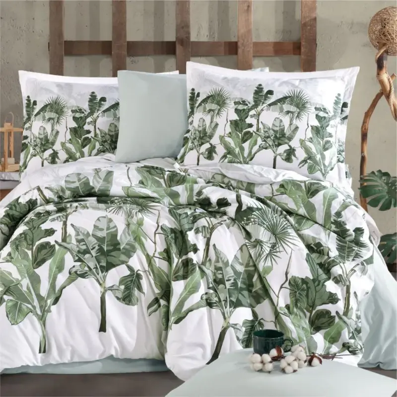 Clasy Ranforce Duvet Cover Set Double Versailles V1 Sage - 2