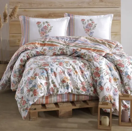 Clasy Ranforce Duvet Cover Set Double Size Zemi V1 Powder - 1