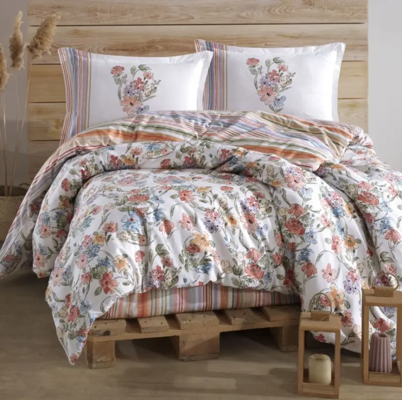 Clasy Ranforce Duvet Cover Set Double Size Zemi V1 Powder - 1