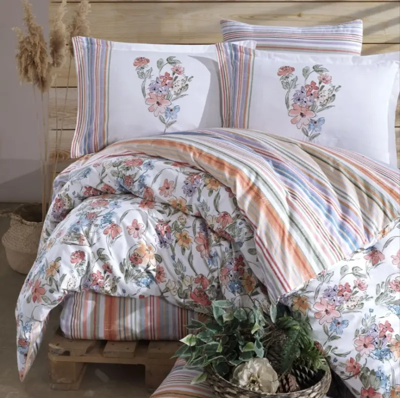 Clasy Ranforce Duvet Cover Set Double Size Zemi V1 Powder - 2