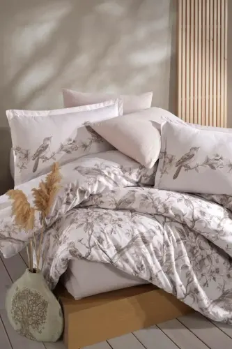 Clasy Ranforce Nevresim Takımı Çift Kişilik Mevlin V1 Bej - 3