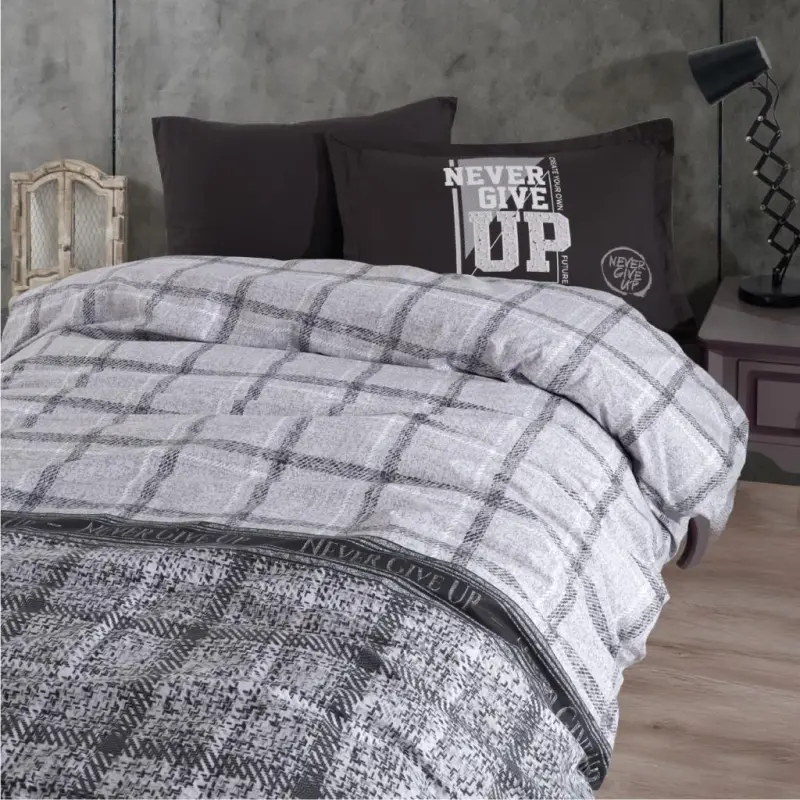 Clasy Ranforce Nevresim Takımı Tek Kişilik Give Up Antrasit - 2