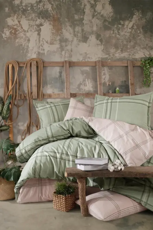 Clasy Single Ranforce Duvet Cover Set Capella V1 Green - 3