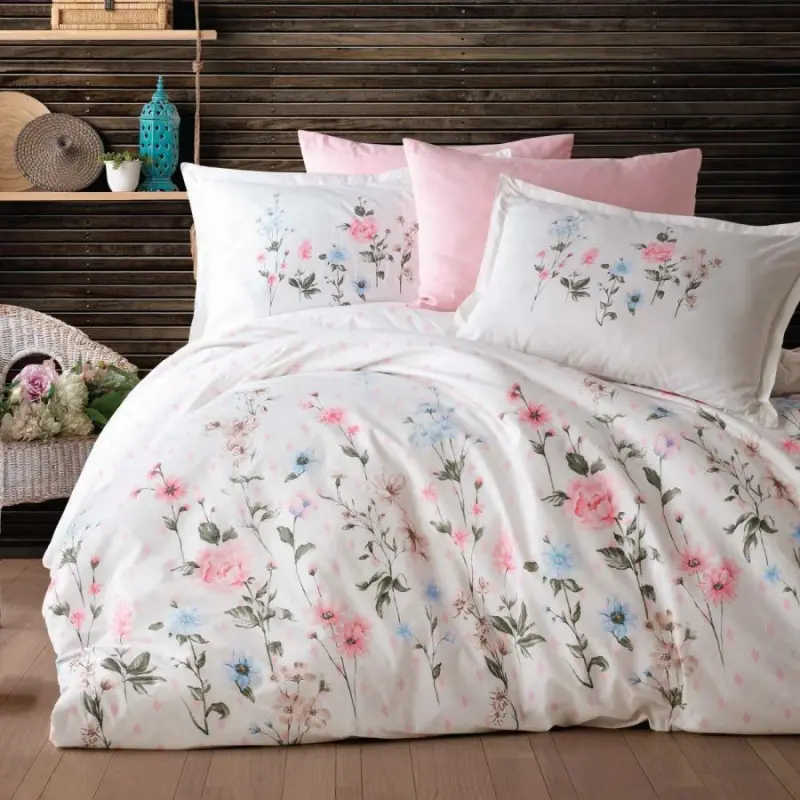 Clasy Single Size Ranforce Duvet Cover Set Palitra V1 - 1
