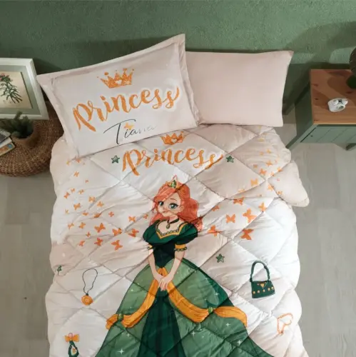 Clasy Single Size Ranforce Young Pattern Quilt Set Tiana - NEVRESIMDUNYASI (1)