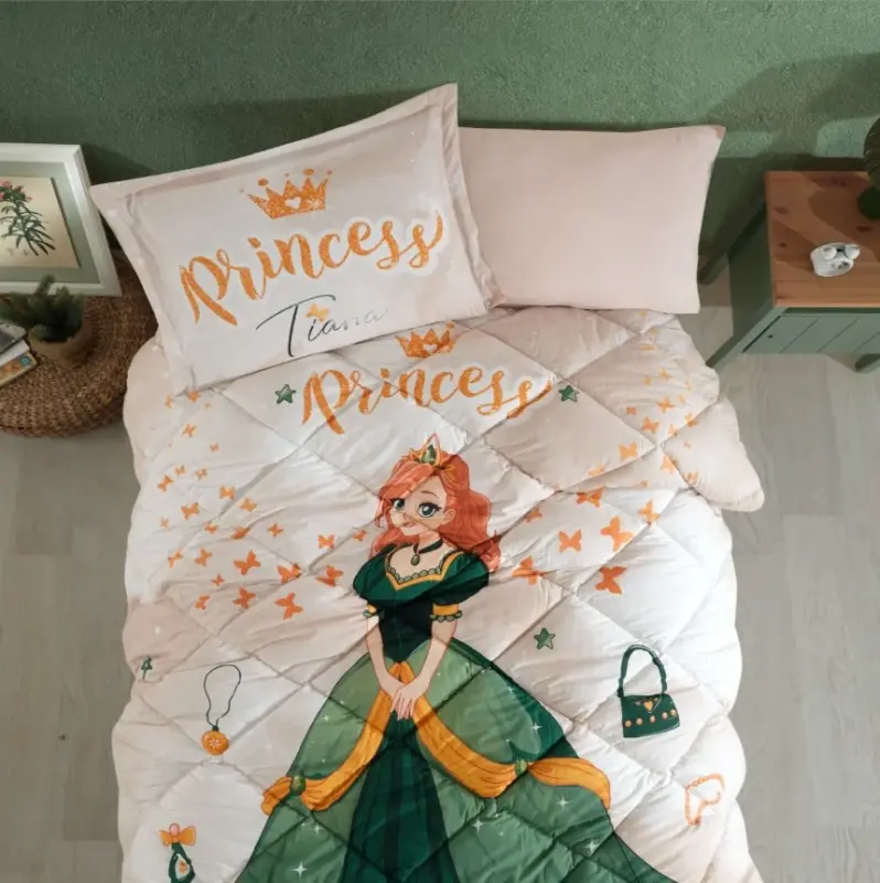 Clasy Single Size Ranforce Young Pattern Quilt Set Tiana - 2
