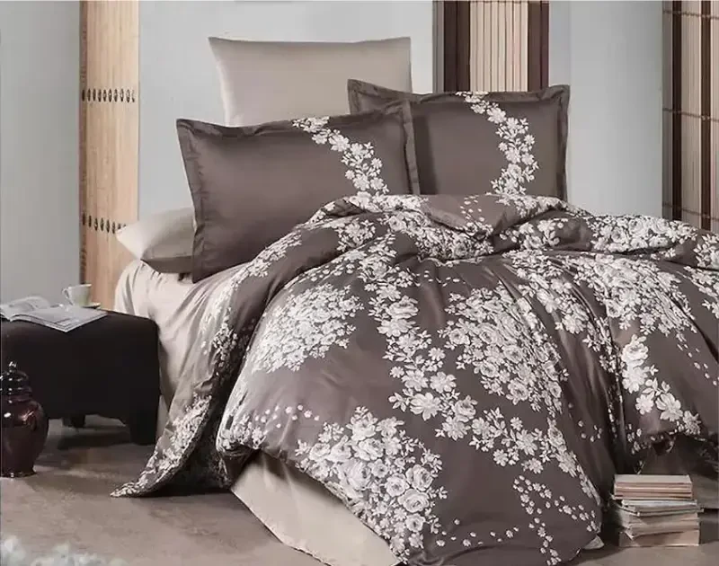 Clasy Single Size Satin Duvet Cover Set Melrose V1 Coffee - 1