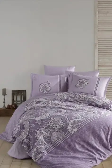 Clasy Single Size Satin Duvet Cover Set Pellini V2 Lilac - 1