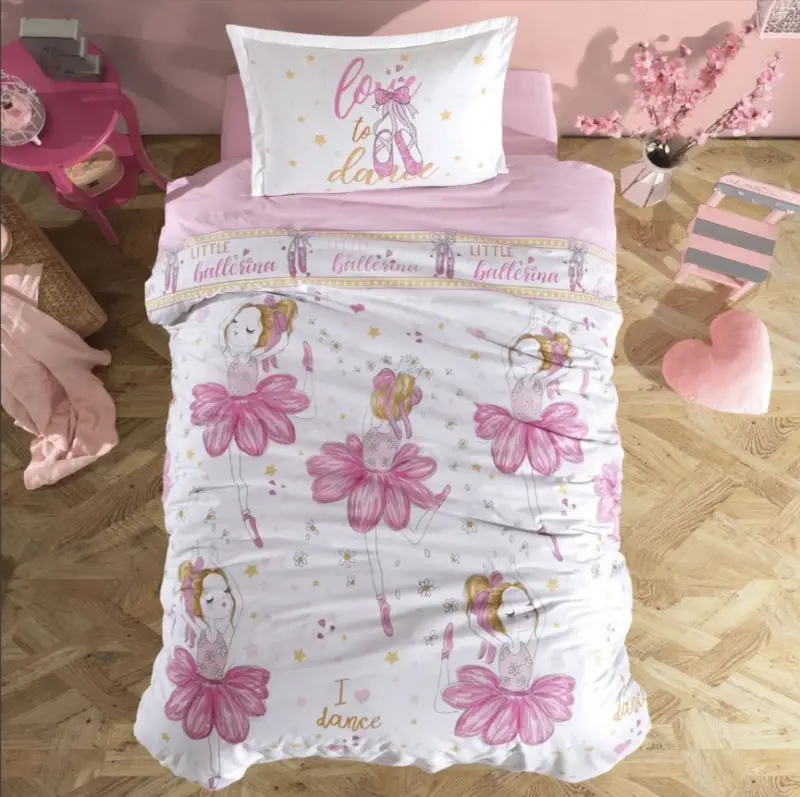Clasy Single Youth Ranforce Duvet Cover Set Ballerina - NEVRESIMDUNYASI