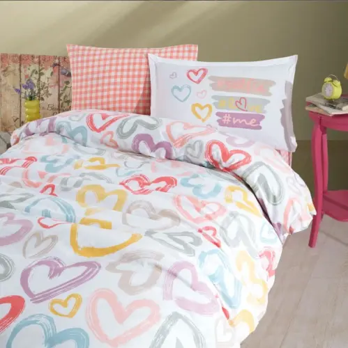 Clasy Single Youth Ranforce Duvet Cover Set Selfie - NEVRESIMDUNYASI (1)