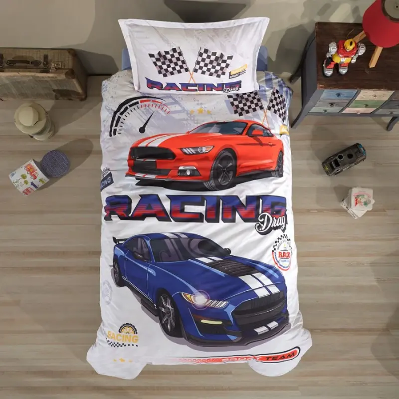 Clasy Tek Kişilik Genç Ranforce Nevresim Takımı Racing Drag - 1