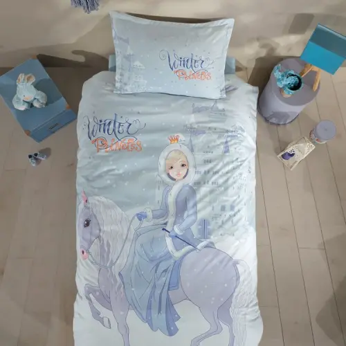 Clasy Tek Kişilik Genç Ranforce Nevresim Takımı Winter Princess - 1