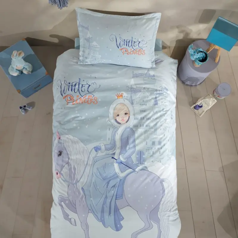 Clasy Tek Kişilik Genç Ranforce Nevresim Takımı Winter Princess - 1