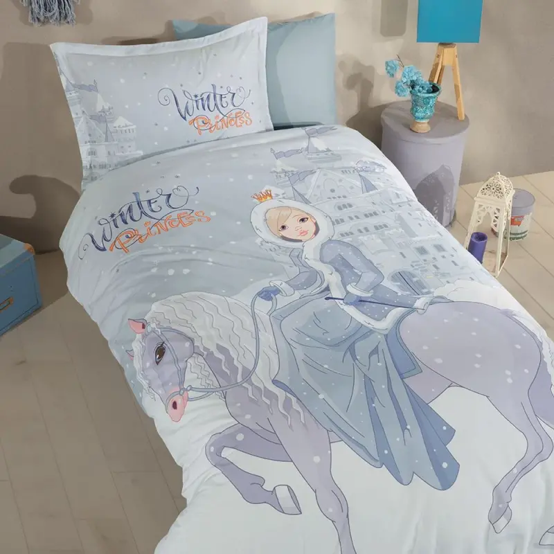 Clasy Tek Kişilik Genç Ranforce Nevresim Takımı Winter Princess - 2