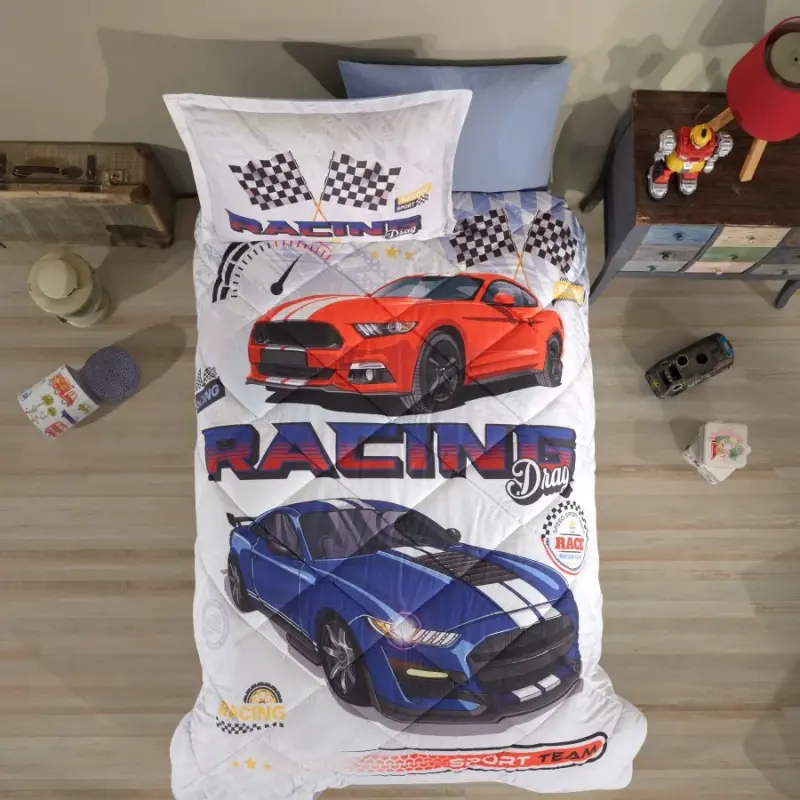 Clasy Tek Kişilik Ranforce Genç Desen Yorgan Seti Racing Drag - 1