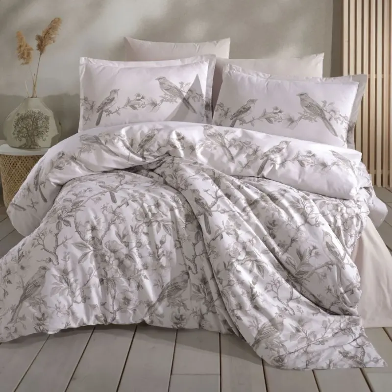 Clasy Tek Kişilik Ranforce Nevresim Takımı Mevlin V1 Bej - 1