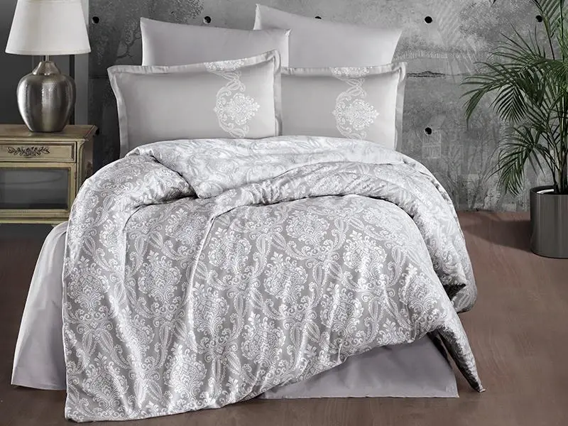 Clasy Toledo Cotton Sateen Double Duvet Cover Set - NEVRESIMDUNYASI