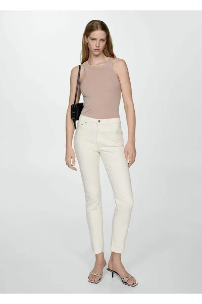 Claudia tor qisilgan crop jinsi shimlar - MANGO (1)