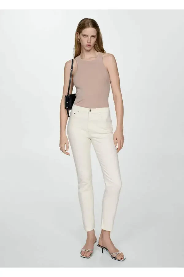 Claudia tor qisilgan crop jinsi shimlar - 2