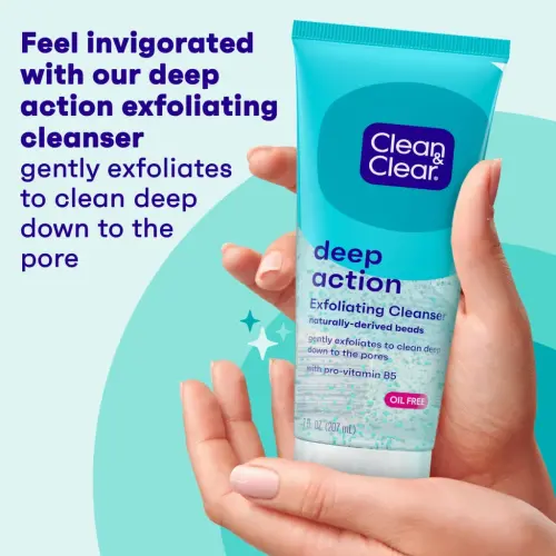 Clean Clear Oil-Free Deep Action Exfoliating Acne Face Wash, Facial Cleanser, 7oz- - CLEAN & CLEAR (1)