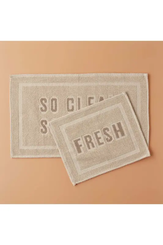 Clean Fresh Paspas Takımı Krem (60x100 - 50x60 Cm)-Krem - BELLA MAISON