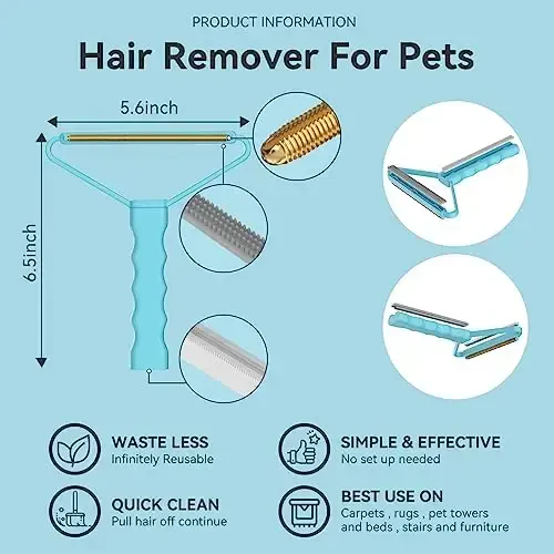 Cleaner Pro Fabric Shaver - Pet Hair Remover for Rugs, Couch, Carpet & Pet Towers (2pack) - 4
