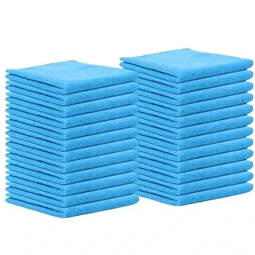 Cleanex Microfiber Cleaning Cloth for Kitchen & households, Towels for Cars. (300gsm) (Pack of 24 Blue) - 1