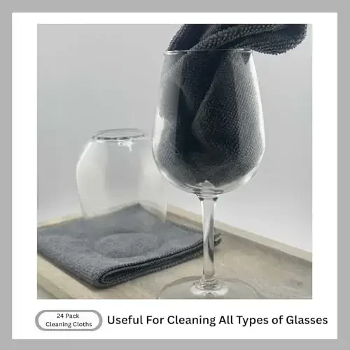 Cleanex Microfiber Cleaning Cloth for Kitchen & households, Towels for Cars. (300gsm) (Pack of 24 Gray) - CLEANEX (1)
