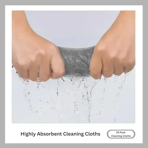 Cleanex Microfiber Cleaning Cloth for Kitchen & households, Towels for Cars. (300gsm) (Pack of 24 Gray) - 4