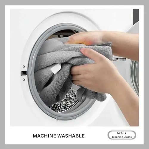 Cleanex Microfiber Cleaning Cloth for Kitchen & households, Towels for Cars. (300gsm) (Pack of 24 Gray) - 6