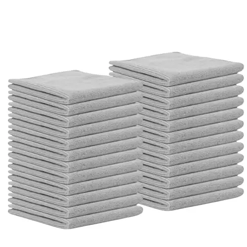 Cleanex Mikrofiber Mutfak ve Ev Temizlik Bezi, Araba Havlusu. (300gsm) (24'lü Paket Gri) - 1