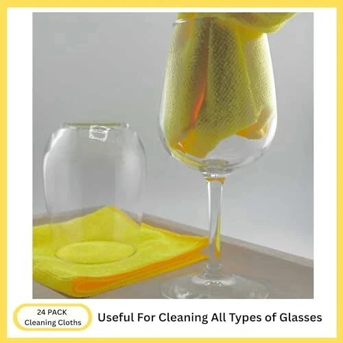 Cleanex Mikrofiber Temizlik Bezi Mutfak ve Evler İçin, Arabalar İçin Havlular. (300gsm) (24 Adet Sarı Paket) - Cleanex