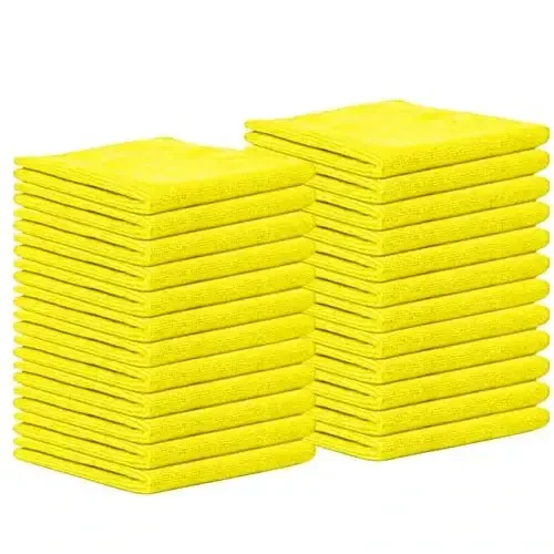 Cleanex Mikrofiber Temizlik Bezi Mutfak ve Evler İçin, Arabalar İçin Havlular. (300gsm) (24 Adet Sarı Paket) - 6
