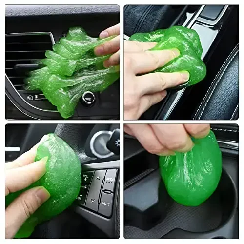 Cleaning Gel for Car, Auto Detailing Slime Mud, Putty Cleaner Dust Removal, Vehicle Interior Soft Glue Cleaning Tools Kit, Car Accessories for Cleaning Air Vents, Keyboard, PC, Laptops (Green) - 5