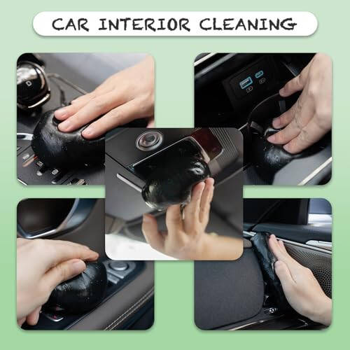 Cleaning Gel for Car Cleaner Cleaning Kit Automotive Air Vent Dust Cleaning Slime for Auto Cleaning Putty Universal Dust Car Accessories Car Interior Cleaner Keyboard Cleaning Laptop Black - 2