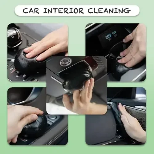 Cleaning Gel for Car Cleaner Cleaning Kit Automotive Air Vent Dust Cleaning Slime for Auto Cleaning Putty Universal Dust Car Accessories Car Interior Cleaner Keyboard Cleaning Laptop Black - CLEANING (1)