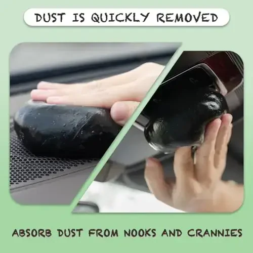 Cleaning Gel for Car Cleaner Cleaning Kit Automotive Air Vent Dust Cleaning Slime for Auto Cleaning Putty Universal Dust Car Accessories Car Interior Cleaner Keyboard Cleaning Laptop Black - 2