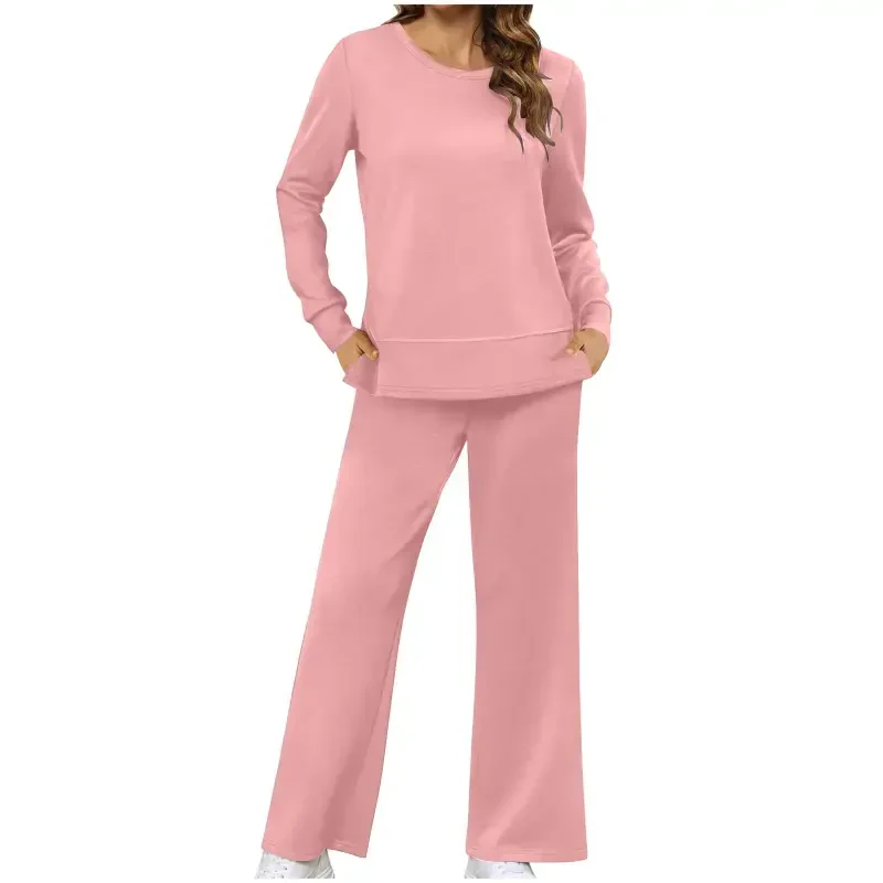 Clearance under $25 qolati Womens 2 Piece Lounge Sets Casual Fall Travel Outfits Long Sleeve Oversized Sweatshirt and Sweatpants Tracksuit Sweat Matching Set - 1