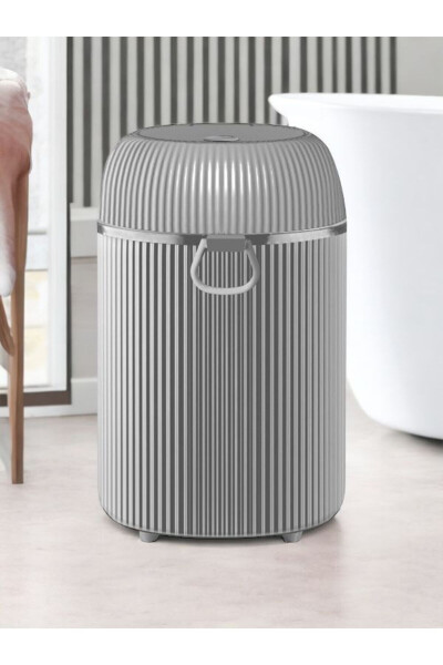 Click Lid Trash Can for Bathroom and Kitchen 10 Liters Grey 3097 - 1