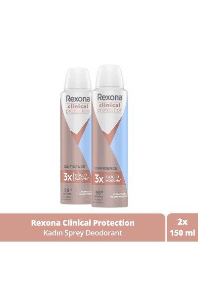 Clinical Protection Women's Spray Deodorant Confidence 96 Hours Protection 150 Ml X2 - 8