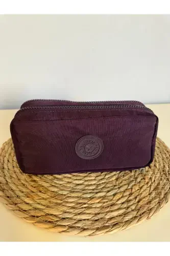 Clinker Water Resistant Clinker Fabric Washable Two Compartment Pencil Case Pen Box Wallet Type-purple - 3