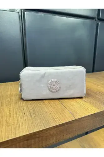 Clinker Water Resistant Clinker Fabric Washable Two Compartment Pencil Case Pencil Box Wallet Type-cream - 1