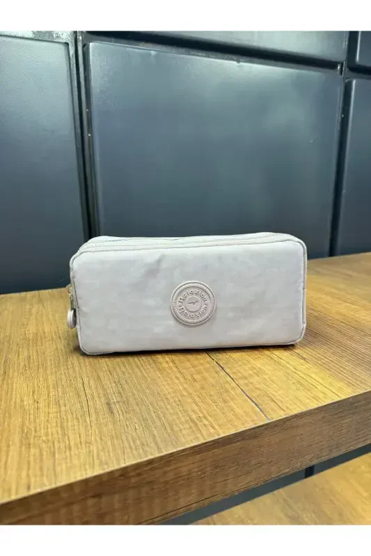 Clinker Water Resistant Clinker Fabric Washable Two Compartment Pencil Case Pencil Box Wallet Type-cream - RKY SERENITY